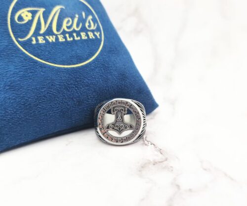 Thunder Runes 5 Mei's Viking Thunder Runes | ring | Stainless Steel Thunder Runes 5