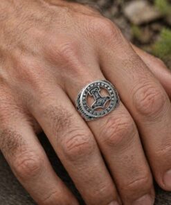 Alternative view of Mei's Viking Thunder Runes | ring | Stainless Steel
