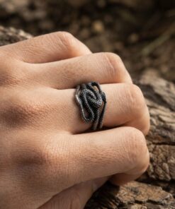 Alternative view of Mei's Viking Twilight Serpents | ring | Stainless Steel