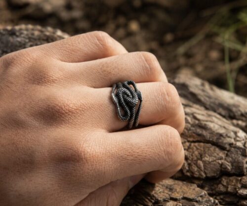 Alternative view of Mei's Viking Twilight Serpents | ring | Stainless Steel