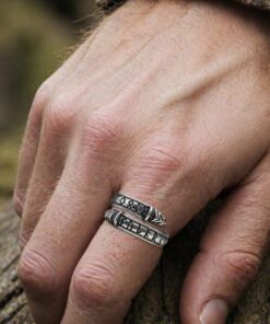 Alternative view of Mei's Viking Serpent Runes | ring | Stainless Steel