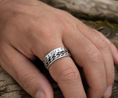 Alternative view of Mei's Viking Sky Runes | ring | Stainless Steel