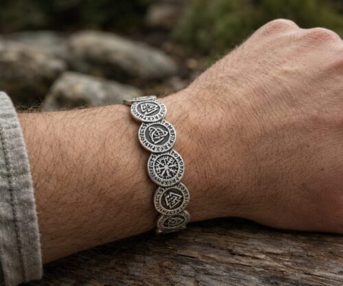 Alternative view of Mei's Viking Nordic Signs | armband | Stainless Steel