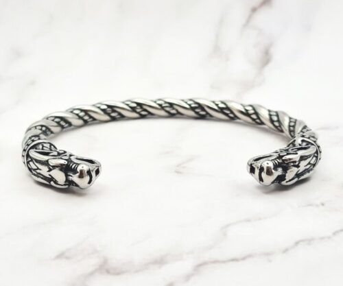 Mei’s Viking Oath Ring Small armband van roestvrij staal in zilver
