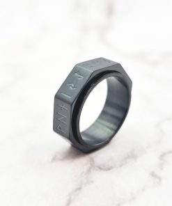 Rune Around 7 Mei's Viking ring | Rune Around | Stainless Steel | zilver - zwart Rune Around 7