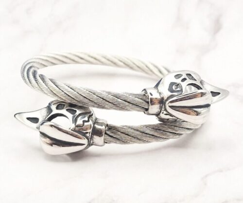 Mei’s Viking Steel Ravens armband van roestvrij staal in zilver