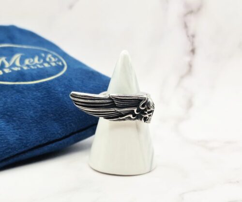 Wingend Skull 1 Mei's Muse Winged Skull | ring | Stainless Steel Wingend Skull 1