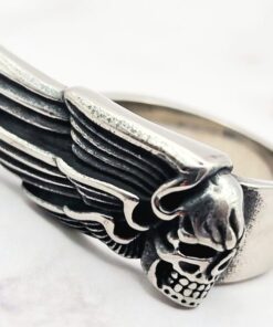 Mei's | Muse Winged Skull | ring | Stainless Steel