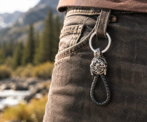 Alternative view of Mei's Viking Wolf Loop | sleutelhanger | Stainless Steel