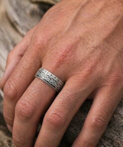 Alternative view of Mei's Viking Runic Roots | ring | Stainless Steel