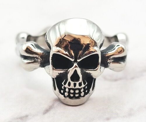Mei’s Muse Skull Bound ring van roestvrij staal in zilver