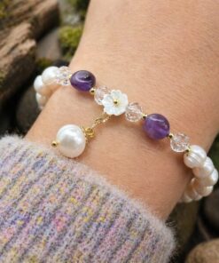 Alternative view of Mei's Everest Lily Pearl | armband | Parel