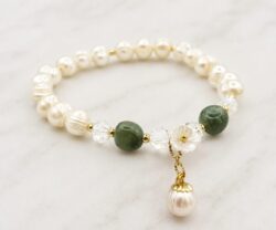 Mei's Everest Olive Pearl | armband | Parel