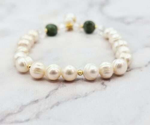 Olive Pearl 5 Mei's Everest Olive Pearl | armband | Parel Olive Pearl 5