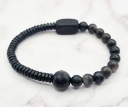 Mei's Tibetan Obsidian Wood | ketting | Edelsteen