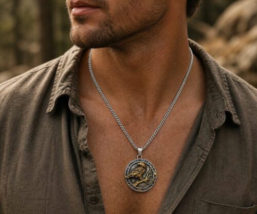 Alternative view of Mei's Viking Raven's Perch | ketting | Stainless Steel