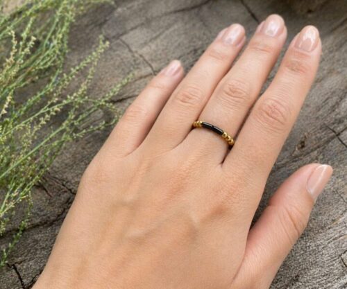 Alternative view of Mei's Handmade Badass Morsecode | ring | Edelsteen