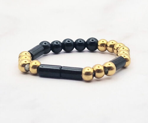 Mei’s Handmade Badass Morsecode ring van edelsteen in goud, zilver en zwart