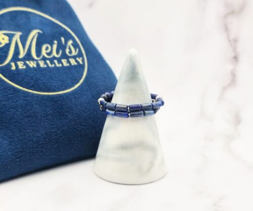 Mei’s Handmade Joy Morsecode ring met edelsteen