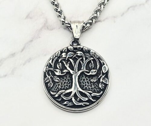 Mei’s Viking Nordic Roots ketting van roestvrij staal in zilver