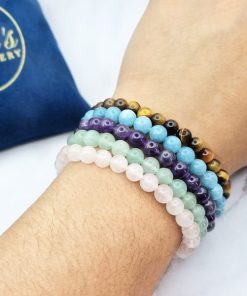 Alternative view of Mei's Handmade armband | Mini Gems of Candy | Edelsteen | roze - blauw - bruin - groen - paars