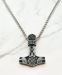 Alternative view of Mei's Viking ketting | Odin's Hammer | Stainless Steel | zilver