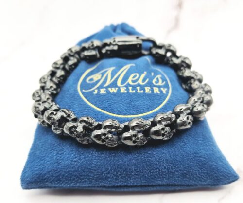 Mini Skulls Black 1 Mei's Muse Mini Skulls Black | armband | Stainless Steel Mini Skulls Black 1