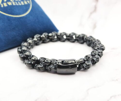 Mini Skulls Black 6 Mei's Muse Mini Skulls Black | armband | Stainless Steel Mini Skulls Black 6