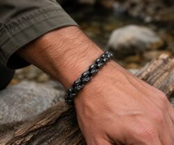 Alternative view of Mei's Muse Mini Skulls Black | armband | Stainless Steel