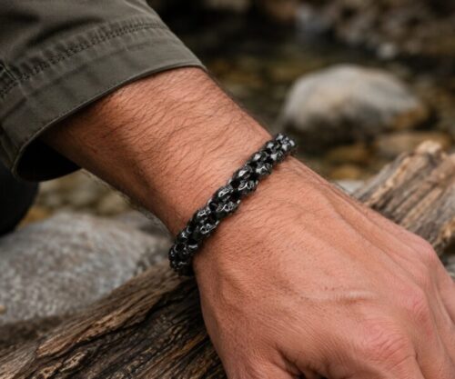 Alternative view of Mei's Muse Mini Skulls Black | armband | Stainless Steel