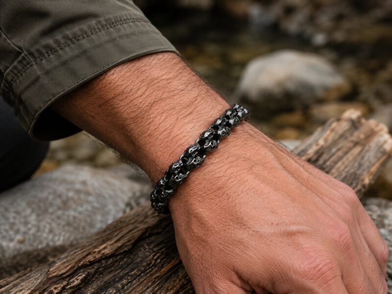 Mini Skulls Black sierfoto Mei's Muse Mini Skulls Black | armband | Stainless Steel Mei's Muse Mini Skulls Black | armband | Stainless Steel - Afbeelding 2