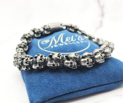 Mini Skulls Grey 1 Mei's Muse Mini Skulls Grey | armband | Stainless Steel Mini Skulls Grey 1