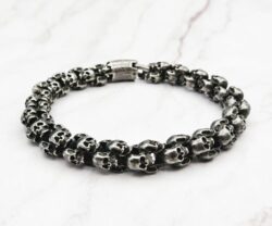 Mei's Muse Mini Skulls Grey | armband | Stainless Steel