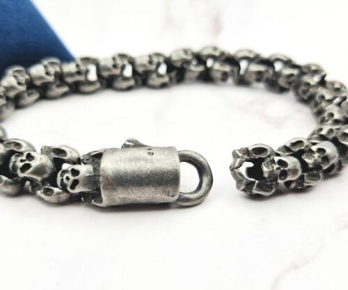 Mini Skulls Grey 4 Mei's Muse Mini Skulls Grey | armband | Stainless Steel Mini Skulls Grey 4