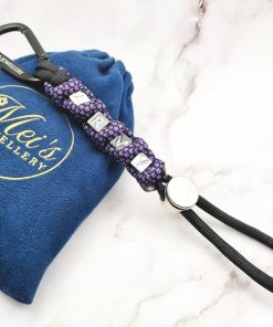 Mei's Keyed sleutelhanger | ARMY Cord | Paracord - Aluminium | zwart - paars - zilver