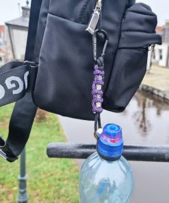 Alternative view of Mei's Keyed sleutelhanger | ARMY Cord | Paracord - Aluminium | zwart - paars - zilver