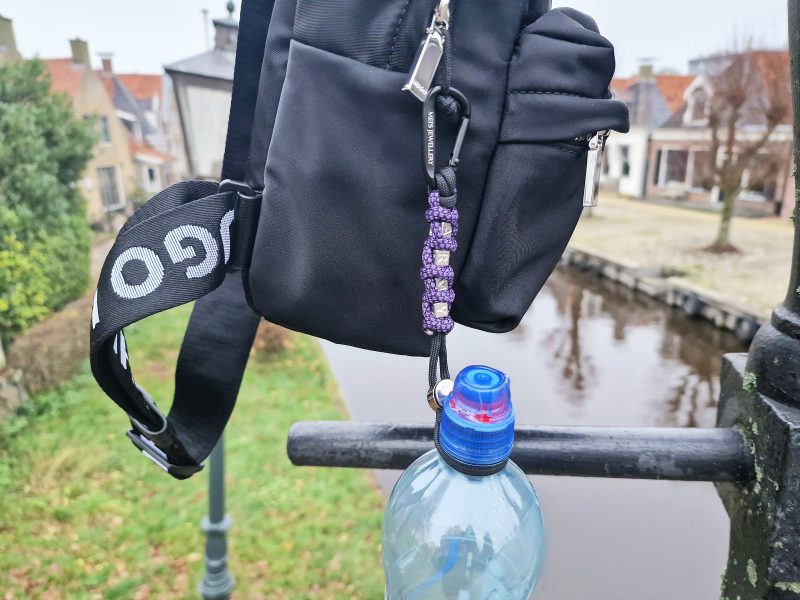 ARMY Cord 2 Mei's Keyed sleutelhanger | ARMY Cord | Paracord - Aluminium | zwart - paars - zilver Mei's Keyed sleutelhanger | ARMY Cord | Paracord - Aluminium | zwart - paars - zilver - Afbeelding 2