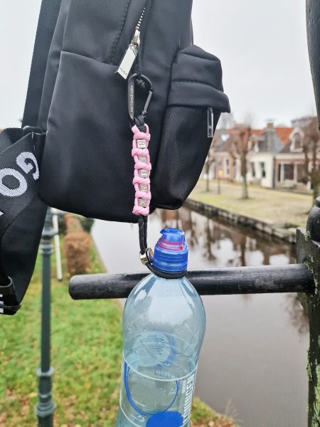 BLINK Cord 2 Mei's Keyed sleutelhanger | BLINK Cord | Paracord - Aluminium | zwart - roze - zilver Mei's Keyed sleutelhanger | BLINK Cord | Paracord - Aluminium | zwart - roze - zilver - Afbeelding 2