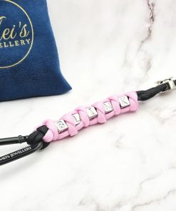 BLINK Cord 4 Mei's Keyed sleutelhanger | BLINK Cord | Paracord - Aluminium | zwart - roze - zilver BLINK Cord 4