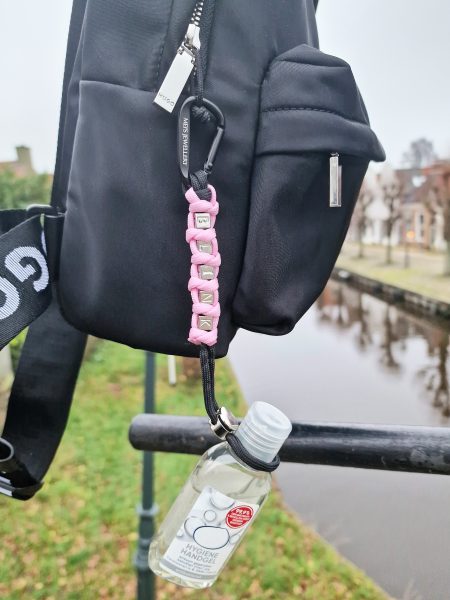 BLINK Cord 5 Mei's Keyed sleutelhanger | BLINK Cord | Paracord - Aluminium | zwart - roze - zilver Mei's Keyed sleutelhanger | BLINK Cord | Paracord - Aluminium | zwart - roze - zilver - Afbeelding 5