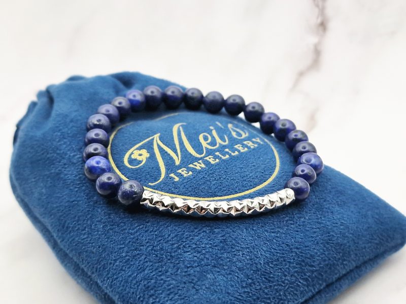 Charming Blue 1 Mei's Handmade armband | Charming Blue | Edelsteen | blauw - zilver of goud Mei's Handmade armband | Charming Blue | Edelsteen | blauw - zilver of goud