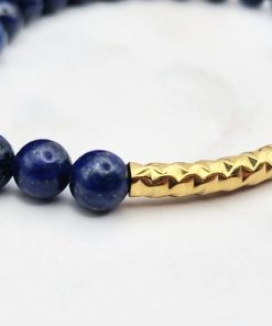 Charming Blue 10 Mei's Handmade armband | Charming Blue | Edelsteen | blauw - zilver of goud Charming Blue 10