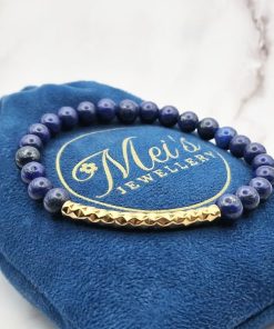 Alternative view of Mei's Handmade armband | Charming Blue | Edelsteen | blauw - zilver of goud