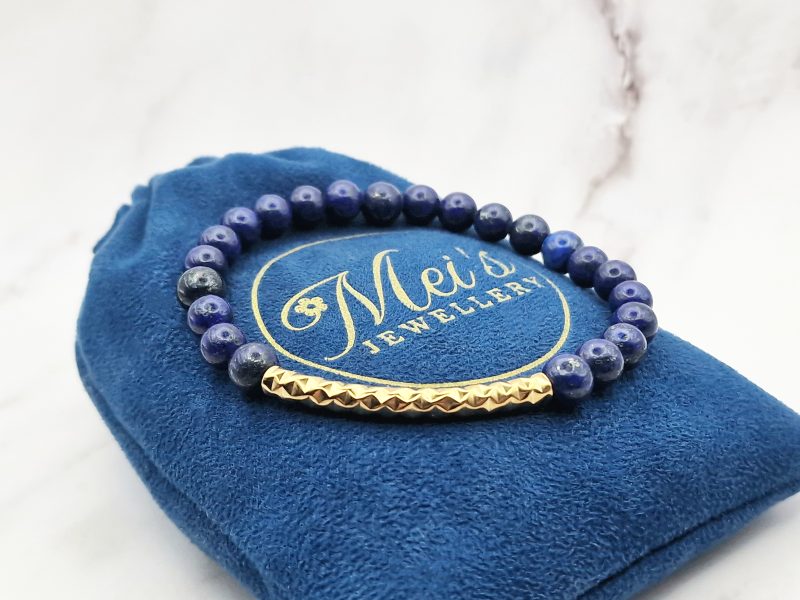 Charming Blue 2 Mei's Handmade armband | Charming Blue | Edelsteen | blauw - zilver of goud Mei's Handmade armband | Charming Blue | Edelsteen | blauw - zilver of goud - Afbeelding 2