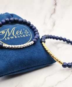 Charming Blue Mei's Handmade armband | Charming Blue | Edelsteen | blauw - zilver of goud Charming Blue