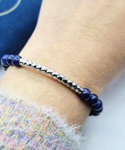 Charming Blue 3 Mei's Handmade armband | Charming Blue | Edelsteen | blauw - zilver of goud Charming Blue 3