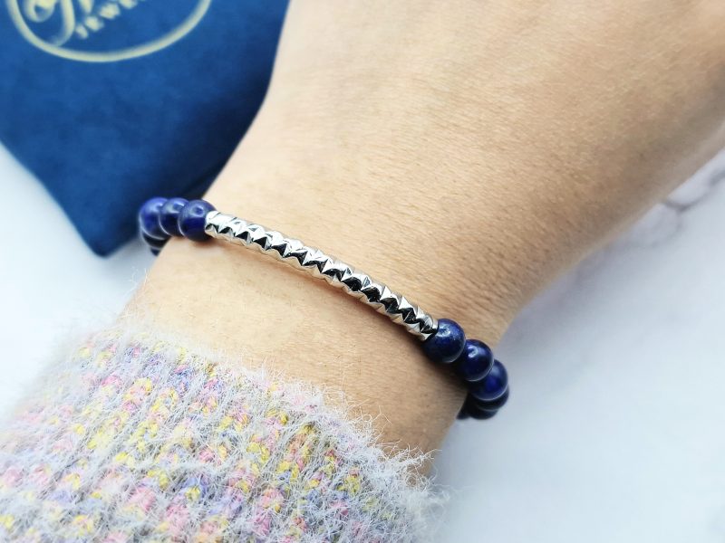 Charming Blue 3 Mei's Handmade armband | Charming Blue | Edelsteen | blauw - zilver of goud Mei's Handmade armband | Charming Blue | Edelsteen | blauw - zilver of goud - Afbeelding 3