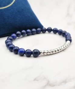 Charming Blue 4 Mei's Handmade armband | Charming Blue | Edelsteen | blauw - zilver of goud Charming Blue 4