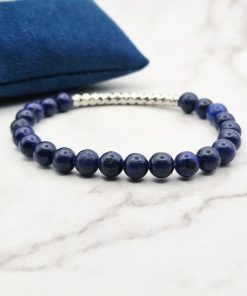 Charming Blue 5 Mei's Handmade armband | Charming Blue | Edelsteen | blauw - zilver of goud Charming Blue 5