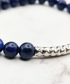 Charming Blue 6 Mei's Handmade armband | Charming Blue | Edelsteen | blauw - zilver of goud Charming Blue 6